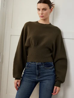 COMMENSE Batwing Sleeve Cinched Sweater* Sweater Tops|Sweaters & Cardigans