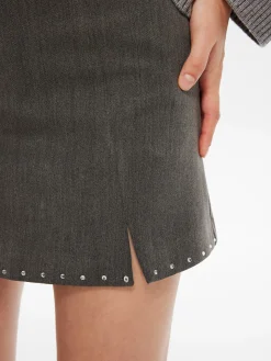 COMMENSE Beaded Trim Side-Zipper Mini Skirt* Skirts|Bottoms