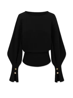 COMMENSE Bell Sleeve Cinched Sweatshirt* Sweatshirts & Hoodies|Tops