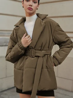 COMMENSE Belted Lapel Cozy Winter Coat* Outerwear|Coats