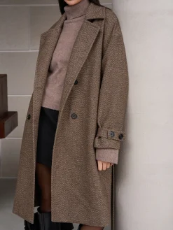 COMMENSE Belted Pockets Long Wool Coat* Outerwear|Coats