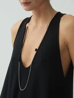 COMMENSE Black Onyx Beaded Necklace* Necklaces|Accessories
