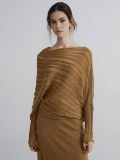 COMMENSE Boheme Asymmetrical Neck Loose Sweater* Sweater Tops|Sweaters & Cardigans