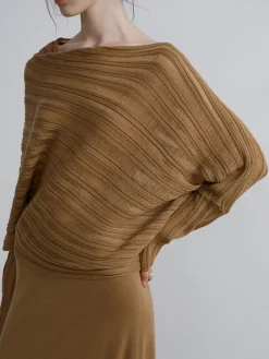 COMMENSE Boheme Asymmetrical Neck Loose Sweater* Sweater Tops|Sweaters & Cardigans