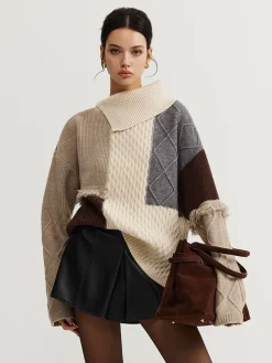 COMMENSE Boheme Color Block Knit Top* Sweater Tops|Sweaters & Cardigans
