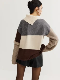 COMMENSE Boheme Color Block Knit Top* Sweater Tops|Sweaters & Cardigans
