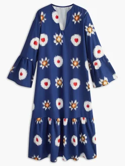 COMMENSE Boheme Printed 3/4 Length Sleeve Dress* Casual Dresses|Vacation Dresses