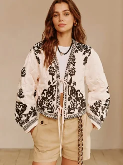 COMMENSE Boheme Printed Lace Up Short Jacket* Outerwear|Jackets