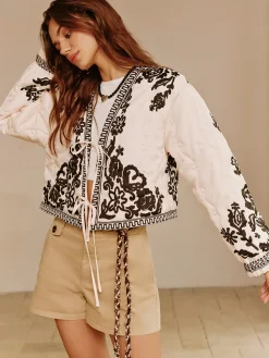 COMMENSE Boheme Printed Lace Up Short Jacket* Outerwear|Jackets