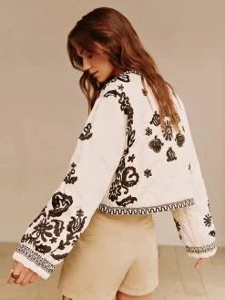 COMMENSE Boheme Printed Lace Up Short Jacket* Outerwear|Jackets