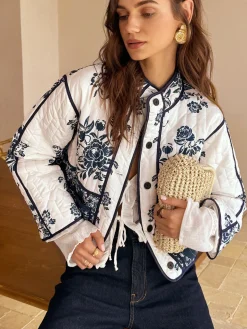 COMMENSE Boheme Printed Piping Cozy Jacket* Outerwear|Jackets