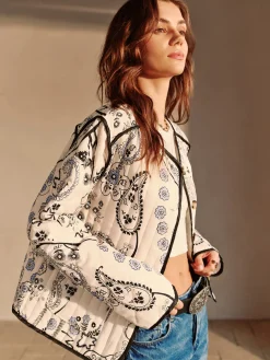COMMENSE Boheme Printed Piping Winter Coat* Outerwear|Coats