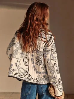 COMMENSE Boheme Printed Piping Winter Coat* Outerwear|Coats