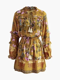 COMMENSE Boheme Printed Ruffle Cozy Dress* Vacation Dresses|Short Dresses