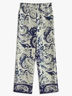 COMMENSE Boheme Printed Satin Zipper Pants* Matching Sets|Bottoms