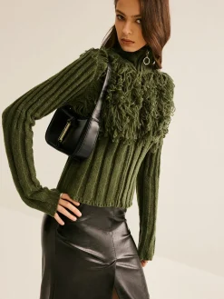 COMMENSE Boheme Raw Hem Zipper Knit Top* Knitwear|Tops