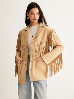 COMMENSE Boheme Tassel Suede Blazer* Outerwear|Blazers