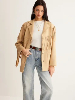 COMMENSE Boheme Tassel Suede Blazer* Outerwear|Blazers