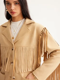 COMMENSE Boheme Tassel Suede Blazer* Outerwear|Blazers