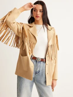 COMMENSE Boheme Tassel Suede Blazer* Outerwear|Blazers