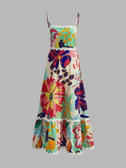 COMMENSE Boho Floral Cami Dress* Floral Dresses|Vacation Dresses