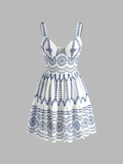 COMMENSE Boho Printed Flowy Tank Short Dress* Vacation Dresses|Summer Dresses