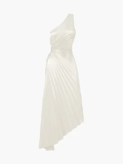 COMMENSE Bold In Pleat Satin Cutout Long Dress* Casual Dresses|Cocktail & Party Dresses