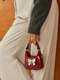 COMMENSE Bow Flap Mini Tote Bag* Bags|Accessories