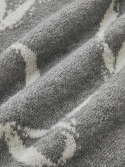 COMMENSE Bow Printed Loose Pullover Sweater* Sweater Tops|Sweaters & Cardigans