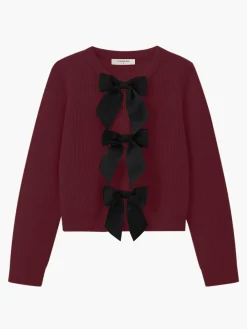 COMMENSE Bow Ribbed Warm Sweater* Sweater Tops|Sweaters & Cardigans