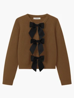 COMMENSE Bow Ribbed Warm Sweater* Sweater Tops|Sweaters & Cardigans