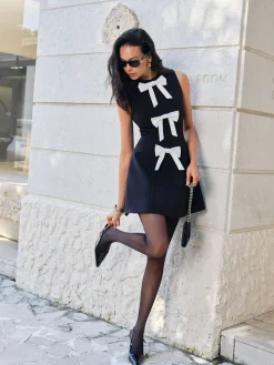 COMMENSE Bow-Decor Zipper Tank Dress* Casual Dresses|Work Dresses