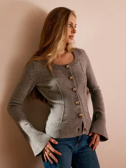 COMMENSE Breasted Bell Sleeve Slim Cardigan* Cardigans|Sweaters & Cardigans