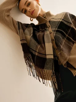 COMMENSE Breasted Tassel Knit Shawl Outerwear* Sweater Tops|Outerwear