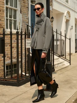 COMMENSE Breasted Wool Coat With Button Tassel Scarf* Outerwear|Coats