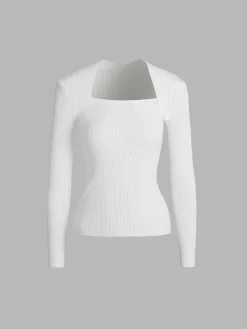 COMMENSE Bronzework Knitted Ribbed Pullover Sweater* Sweater Tops|Sweaters & Cardigans