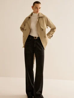 COMMENSE Buckle Design Lapel Belted Trench Coat* Outerwear|Tops