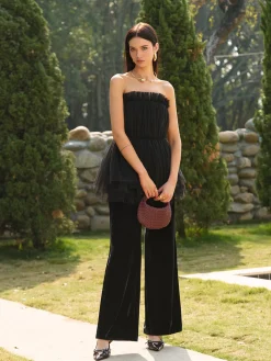 COMMENSE Bud Waist Mesh Tube Top* Tops