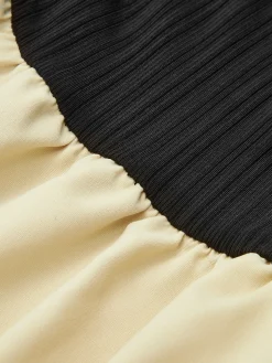COMMENSE Bud Waist Panel Short Dress* Black Dresses|Casual Dresses