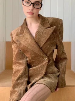 COMMENSE Button Cinched Long Blazer* Outerwear|Blazers