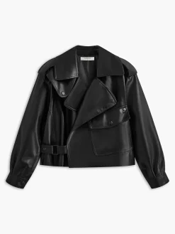 COMMENSE Button Clasp PU Leather Jacket* Outerwear|Jackets