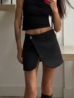 COMMENSE Button Criss Cross Mini Skirt* Skirts|Matching Sets
