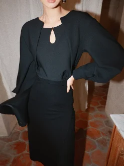 COMMENSE Button Cutout 2 in 1 Blouse* Blouses & Shirts|Tops