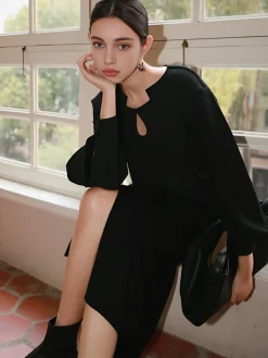COMMENSE Button Cutout 2 in 1 Blouse* Blouses & Shirts|Tops