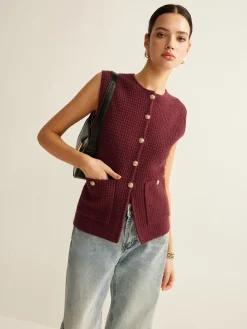COMMENSE Button Down Cozy Sweater Vest* Sweater Vests|Sweaters & Cardigans