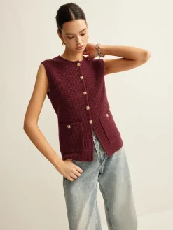 COMMENSE Button Down Cozy Sweater Vest* Sweater Vests|Sweaters & Cardigans