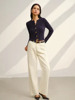 COMMENSE Button Down Petite Cardigan* Knitwear|Tops