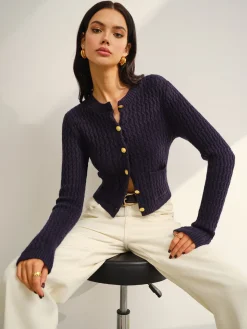 COMMENSE Button Down Petite Cardigan* Knitwear|Tops