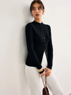 COMMENSE Button Down Skinny Knit Top* Sweater Tops|Sweaters & Cardigans