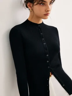 COMMENSE Button Down Skinny Knit Top* Sweater Tops|Sweaters & Cardigans